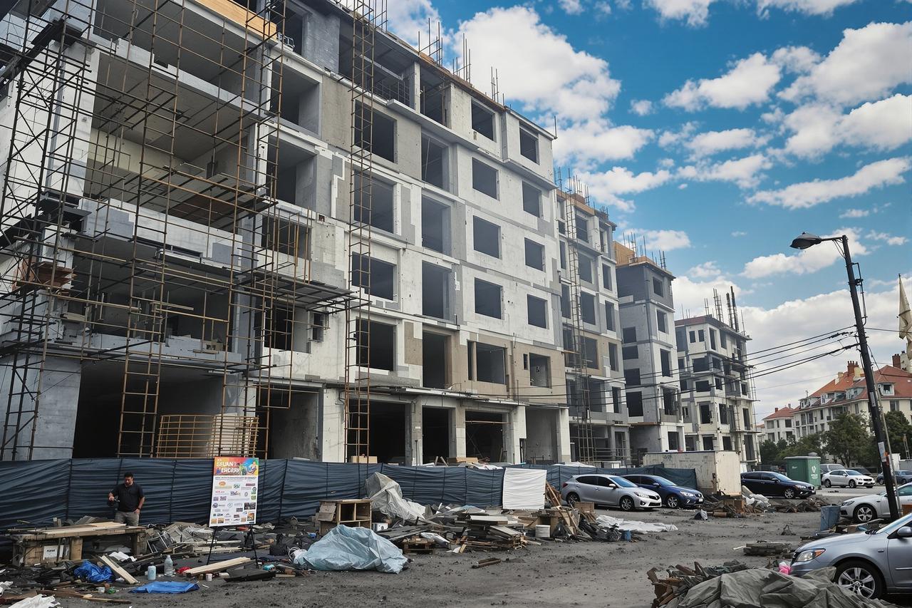 某地豪华别墅区业主集体维权，开发商跑路留下烂尾楼